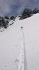 Bubu  la trace sous le col des Roches.