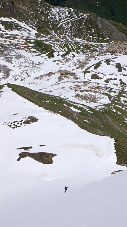 Jrme dans une pente (NE) typique du Beaufortain.