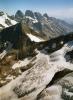 Le col du Sl avec au fond l'Ailefroide Orientale, le pic Sans Nom et le Pelvoux